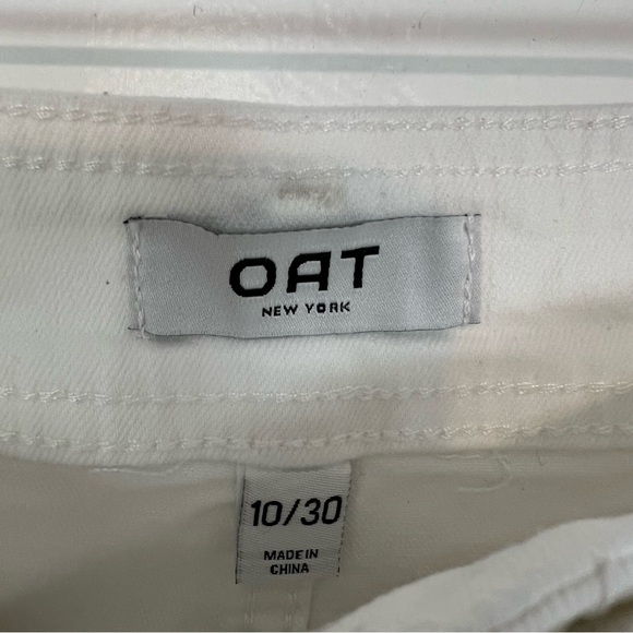 OAT New York Wide Leg Jeans White Size 10 / 30 Frayed Hem ly - Picture 2 of 3